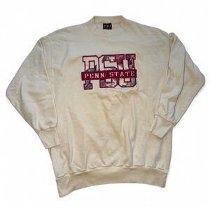 Vintage Cream Penn State crewneck sweatshirt with floral design Size XL